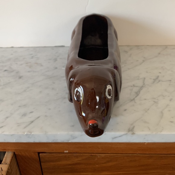 Mid Century Modern Dachshund Pottery Planter Japan 11 x 3 - Picture 3 of 7